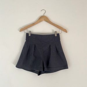 Navy blue pleated shorts